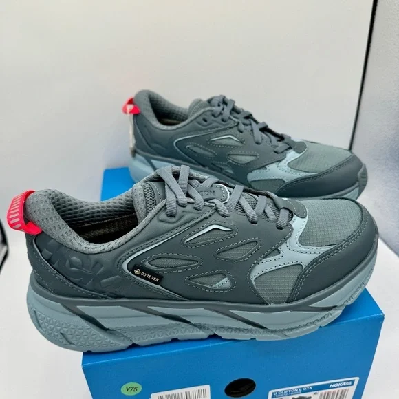 NWT Hoka Clifton Leather Gore-Tex Waterproof Unisex Goblin Stone Blue GBSB shoes